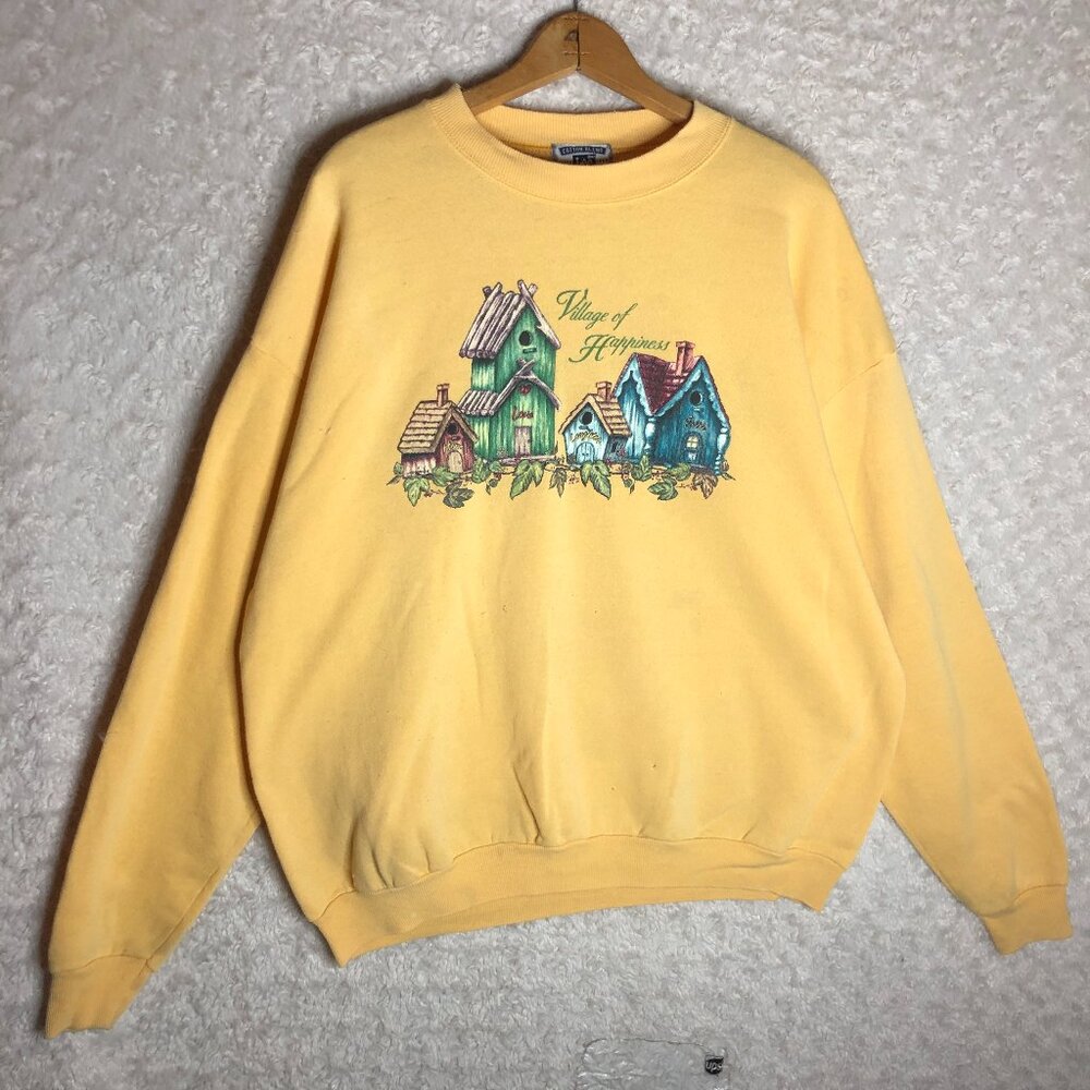 Vintage Crewneck Village of‎ Happiness Lee Long Sleeve Sweatshirt Size XL